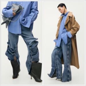 Glenn Martens x H&M Wide Side Slit Jeans sz 6